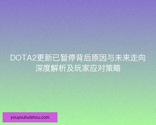 DOTA2更新已暂停背后原因与未来走向深度解析及玩家应对策略